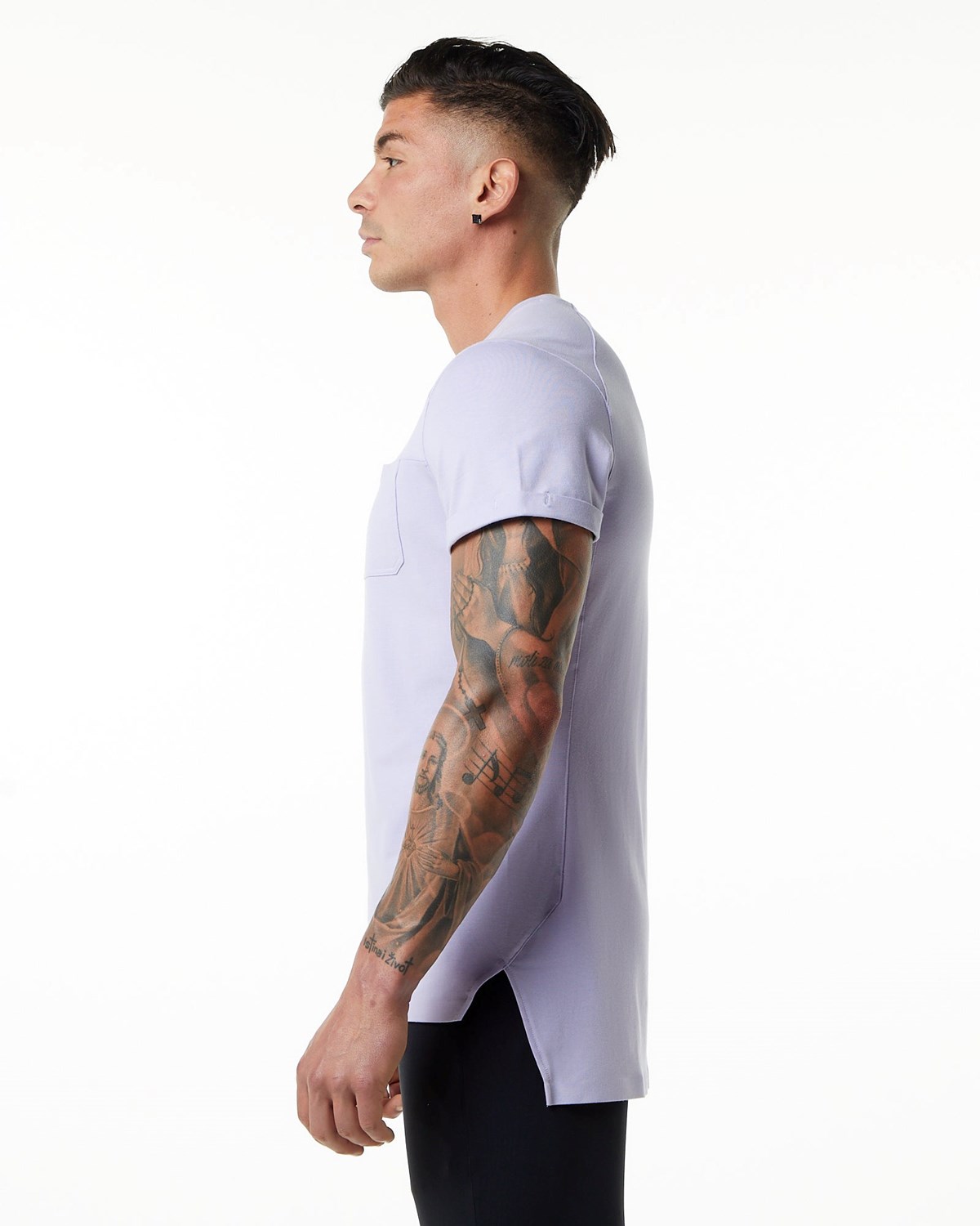 Alphalete Premium Kurzes Sleeve Pocket Tee Lilac Haze | PX7890134