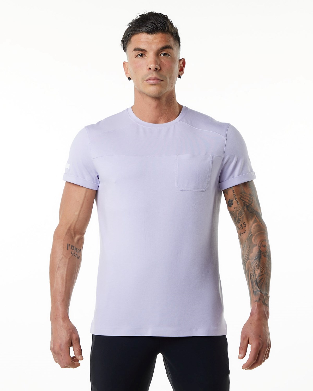 Alphalete Premium Kurzes Sleeve Pocket Tee Lilac Haze | PX7890134