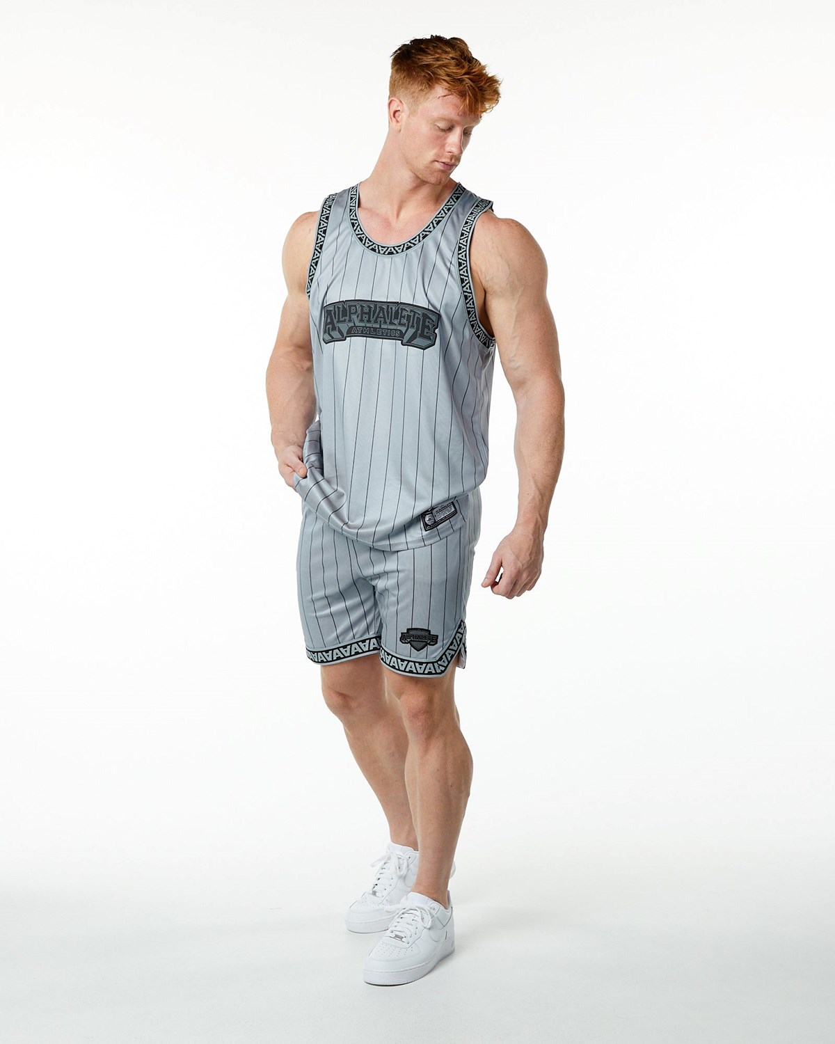 Alphalete Relaxed Fit Jersey Grau | NV5192608