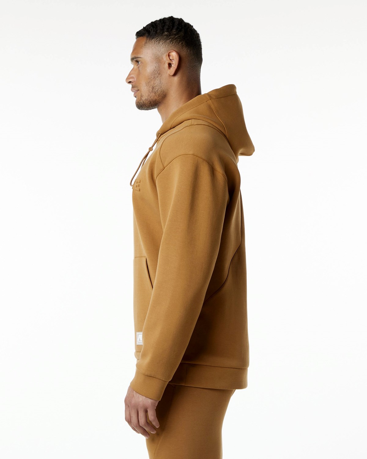 Alphalete Relaxed Interlock Knit Hoodie Almond | NK3420718