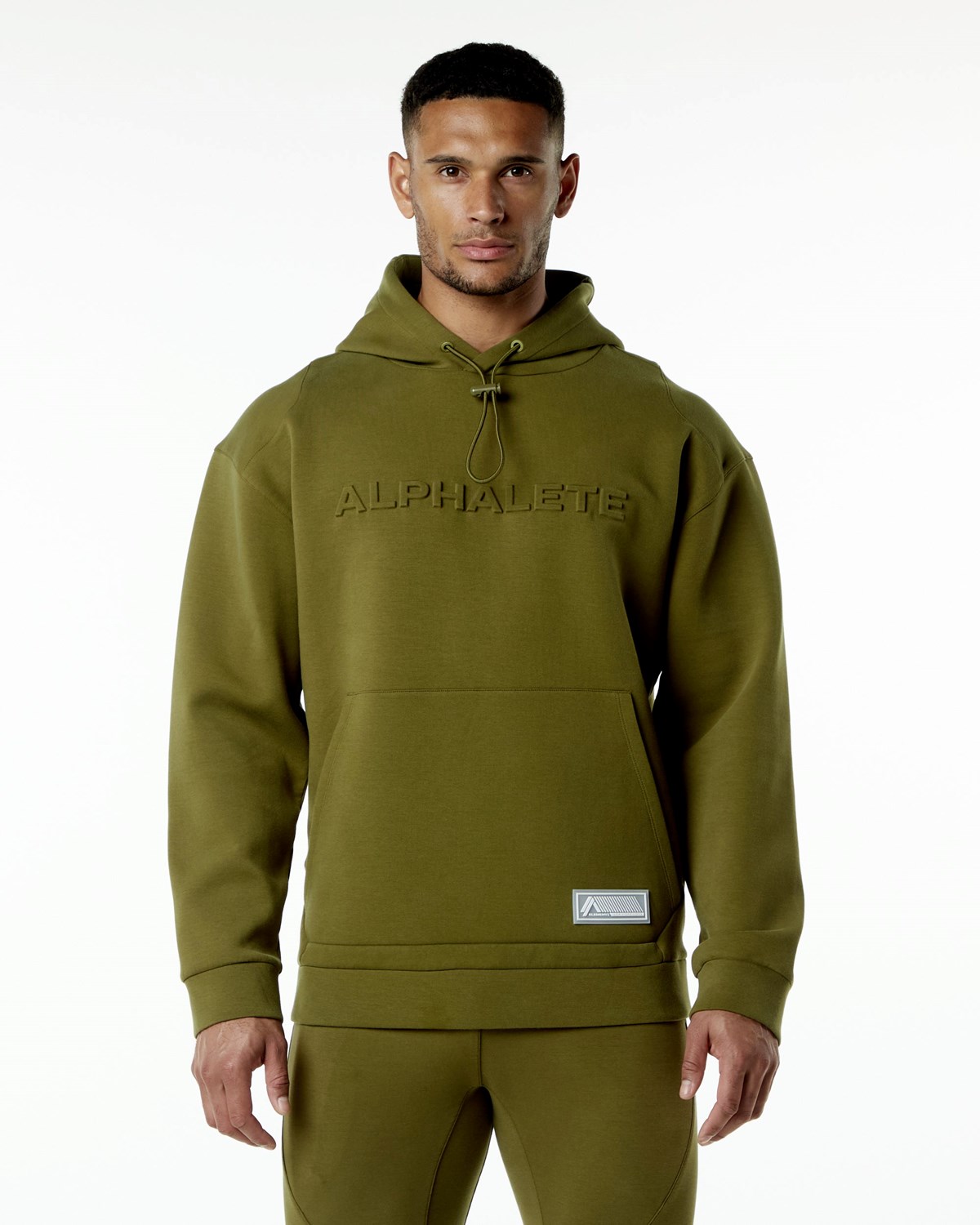 Alphalete Relaxed Interlock Knit Hoodie Moss | YK6874930