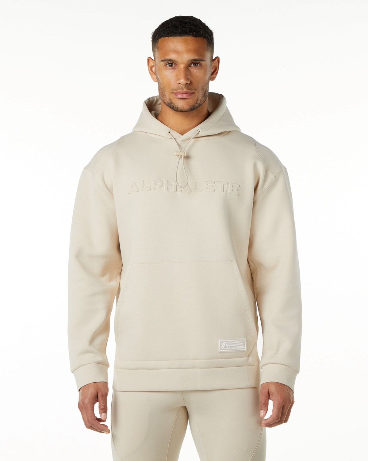 Alphalete Relaxed Interlock Knit Hoodie Vanilla | ZQ7326408