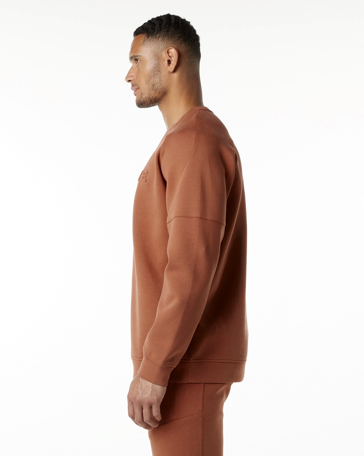 Alphalete Relaxed Interlock Knit Pullover Brick | HI3201495