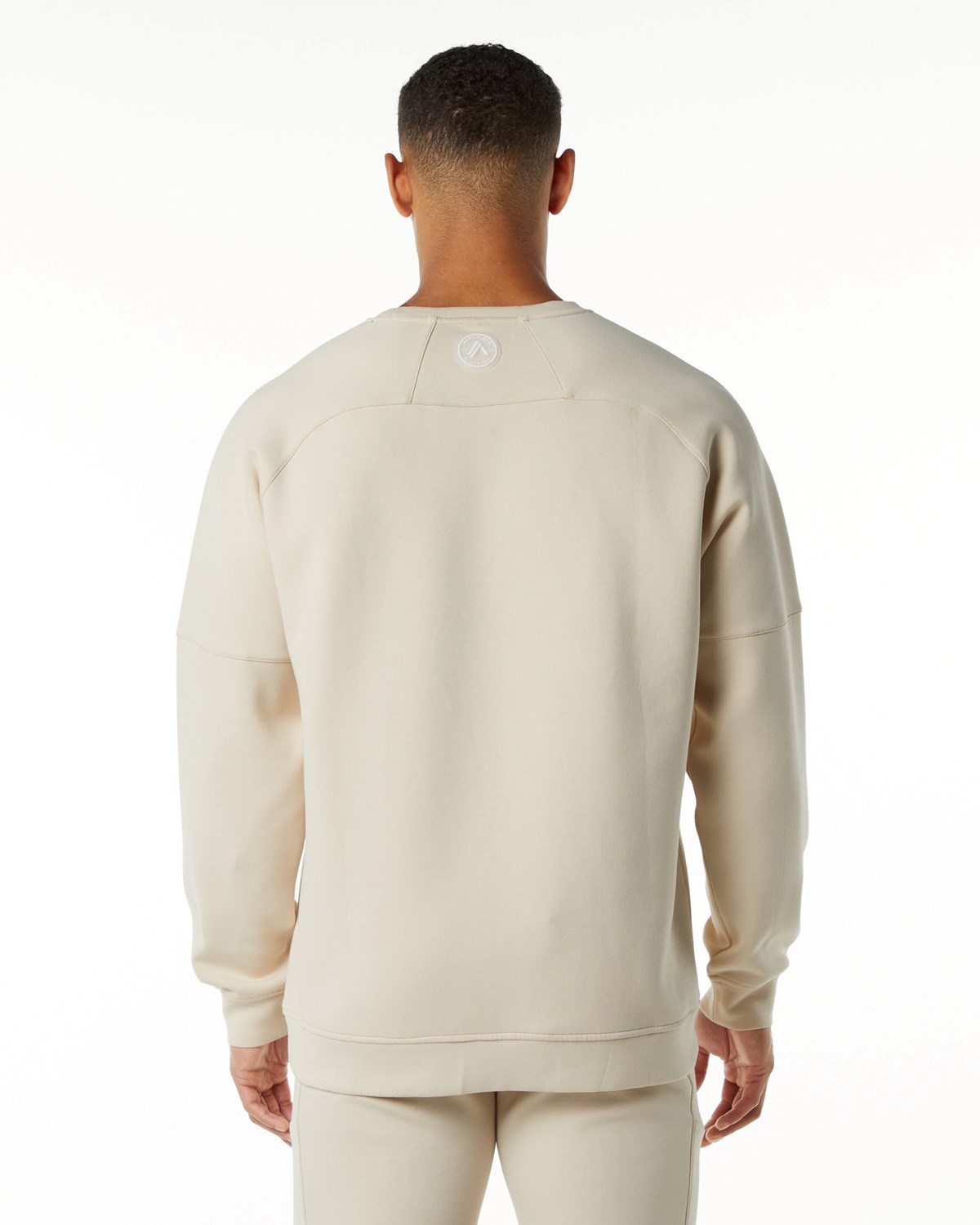 Alphalete Relaxed Interlock Knit Pullover Vanilla | IV9732860