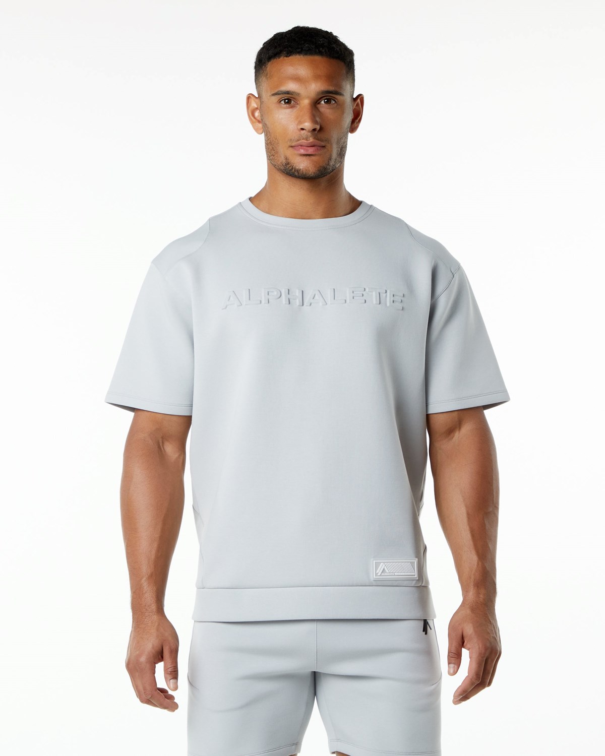 Alphalete Relaxed Interlock Knit Pullover Grau | KT6170354