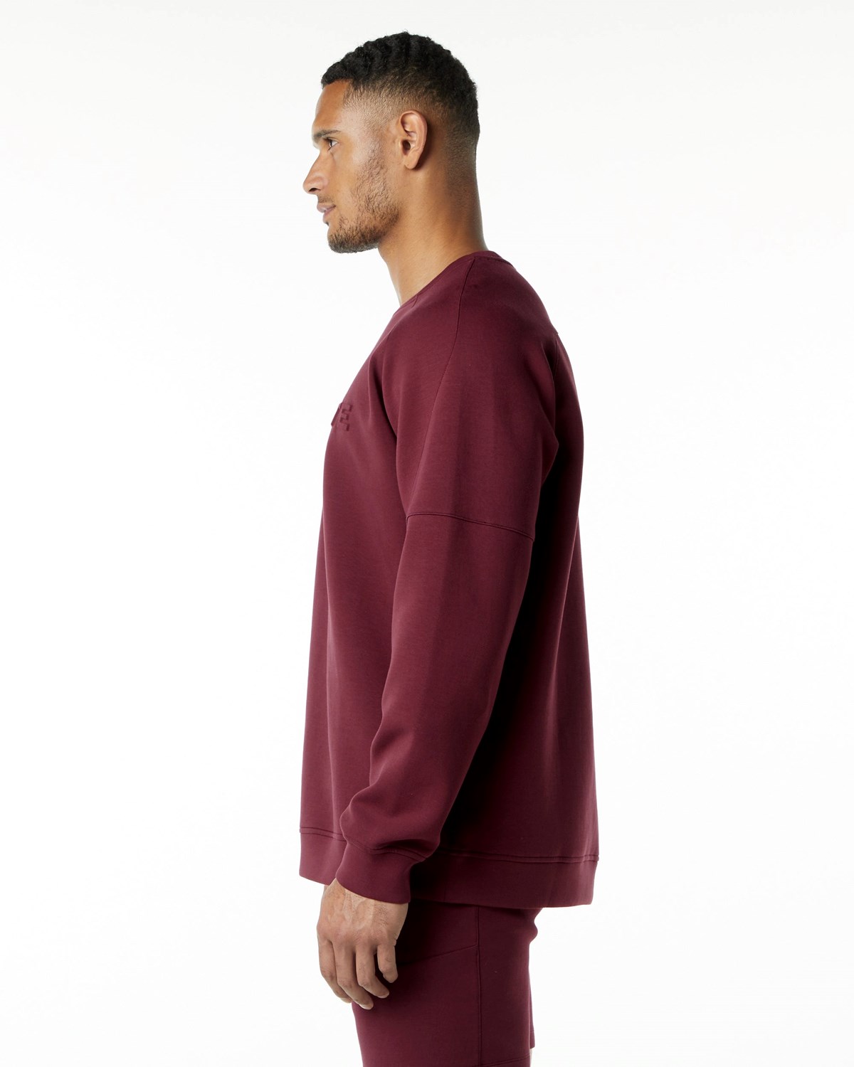 Alphalete Relaxed Interlock Knit Pullover Bordeaux | MX4160975