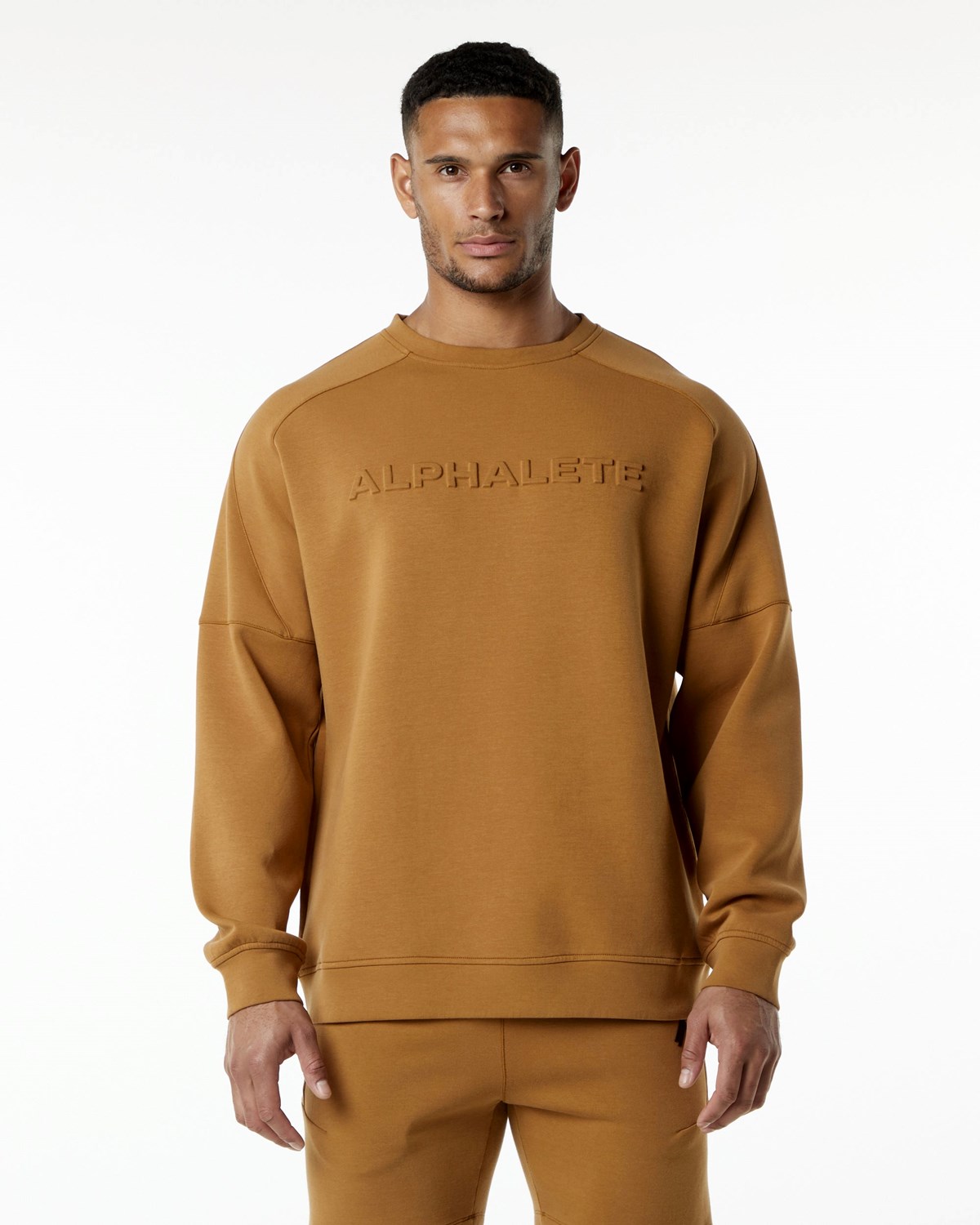 Alphalete Relaxed Interlock Knit Pullover Almond | PH4530891