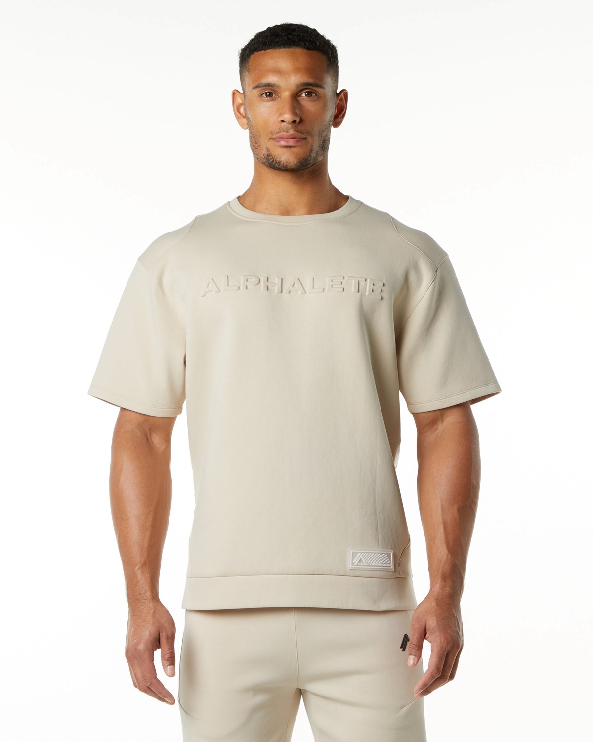 Alphalete Relaxed Interlock Knit Pullover Vanilla | VF8430167