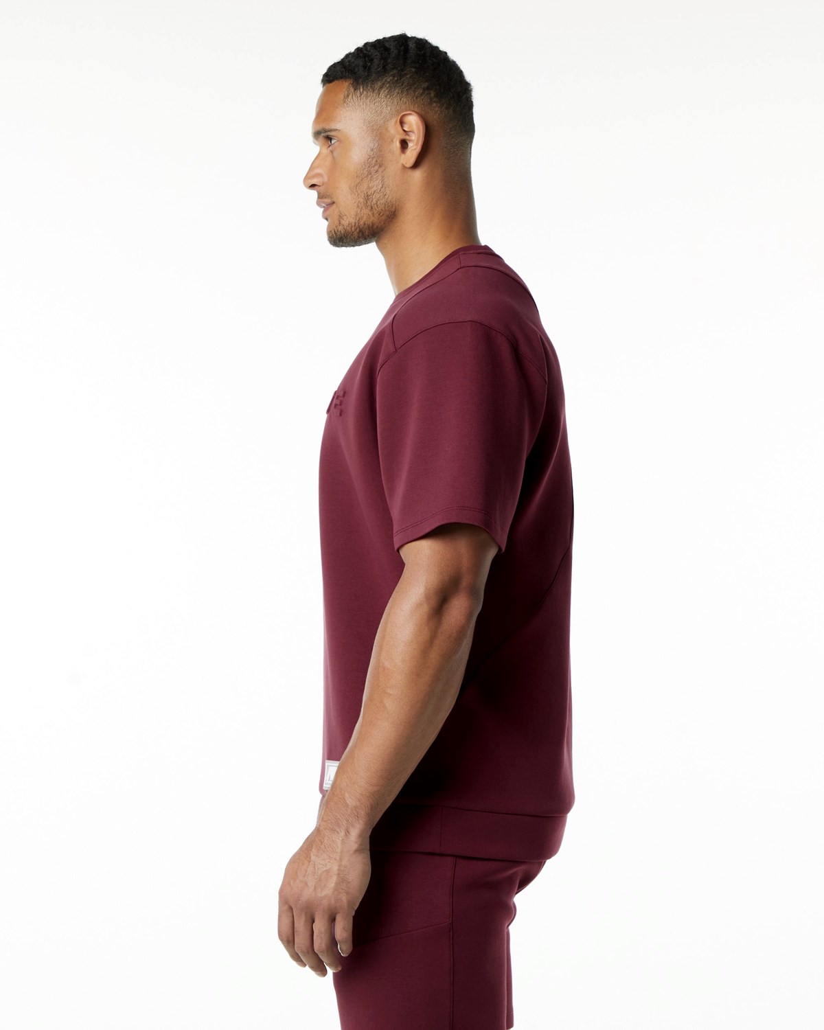 Alphalete Relaxed Interlock Knit Pullover Bordeaux | XM4986710