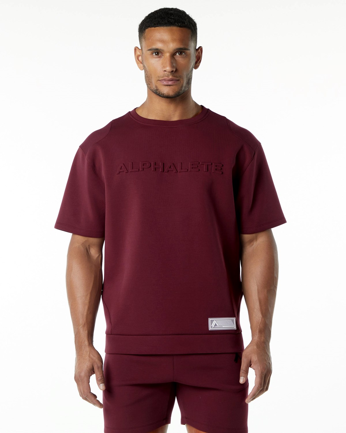 Alphalete Relaxed Interlock Knit Pullover Bordeaux | XM4986710