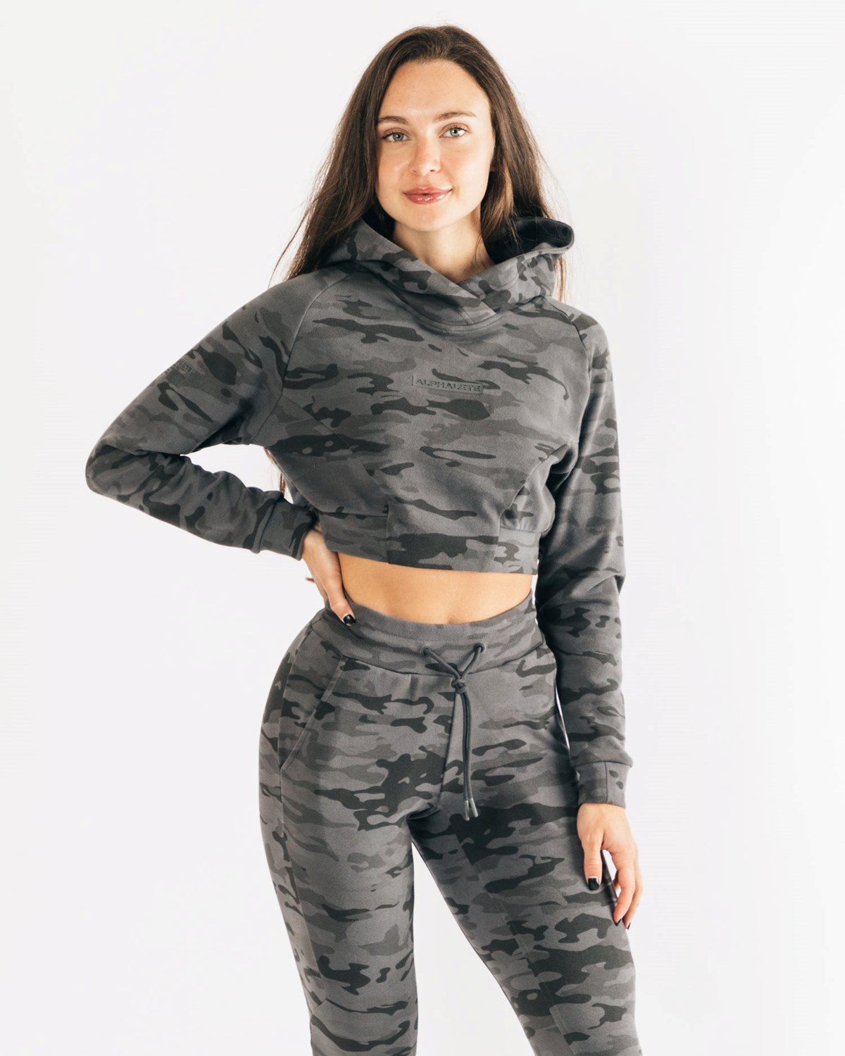 Alphalete Relaxed Single-Brushed Pullover Hoodie Camouflage | QV1475836