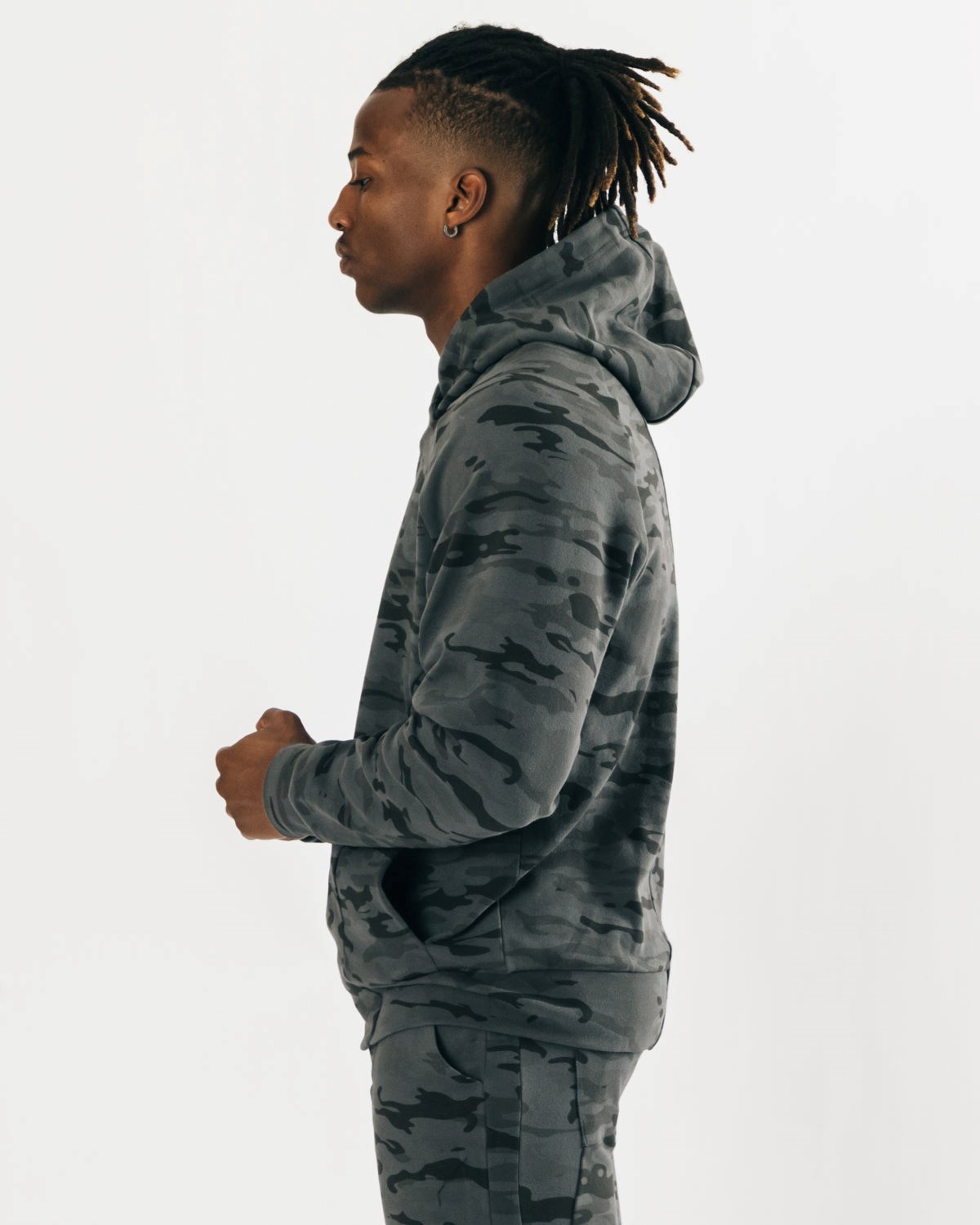 Alphalete Relaxed Single-Brushed Pullover Hoodie Camouflage | UX3182067