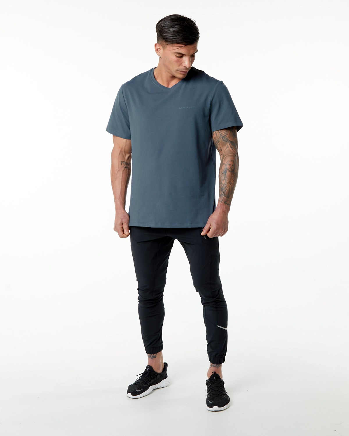 Alphalete Set-In Sleeve Tee Blau | KP3280165