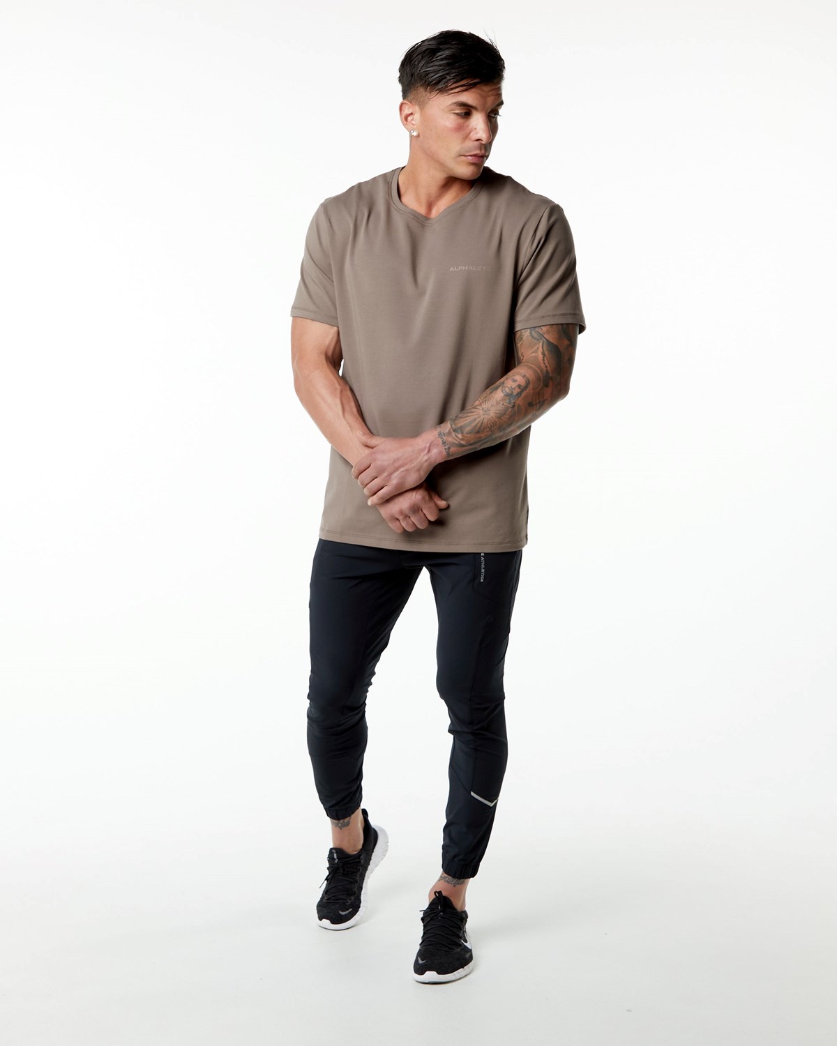 Alphalete Set-In Sleeve Tee Mocha | UK5673824