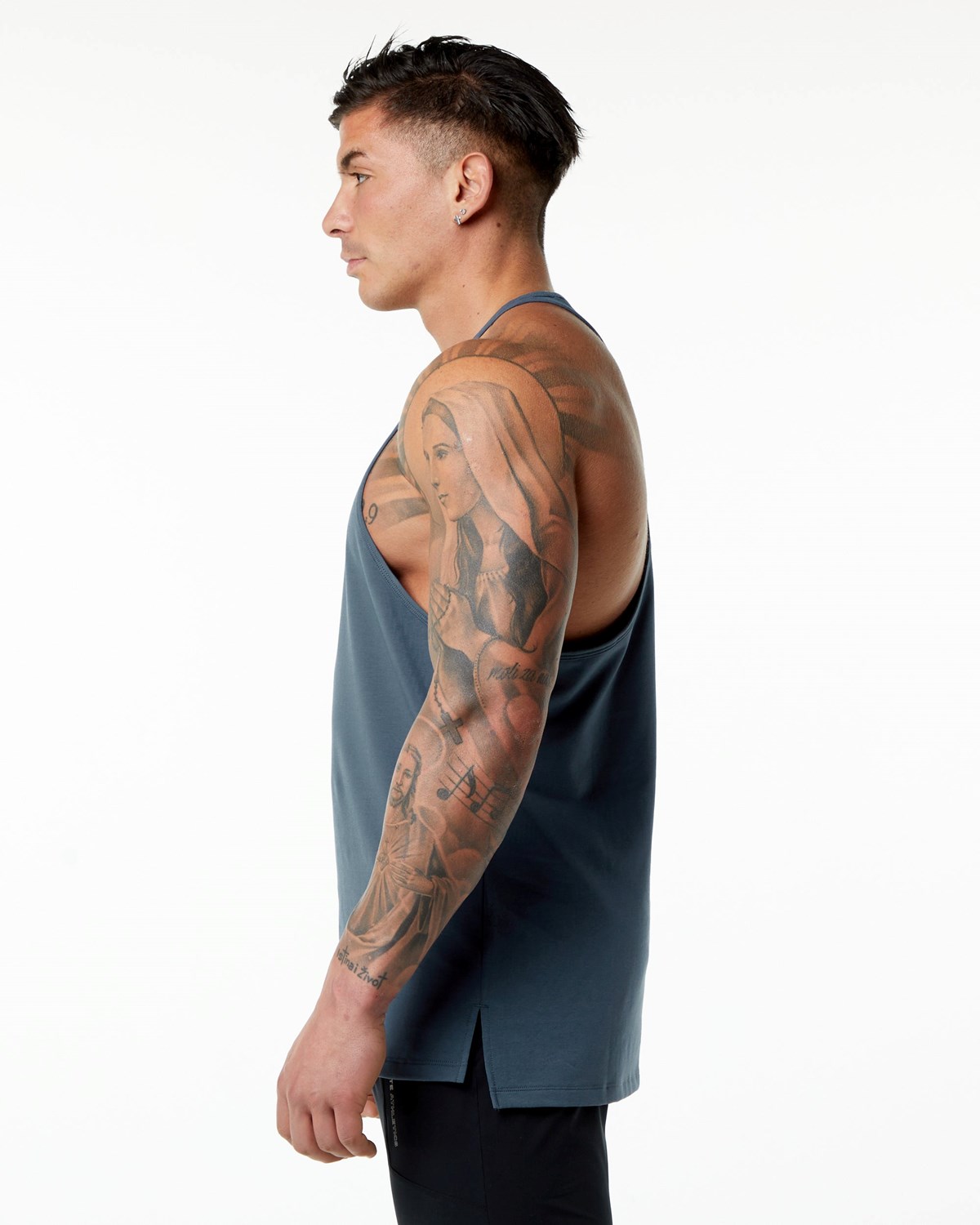 Alphalete Stepped Hem Stringer Blau | HV7586903