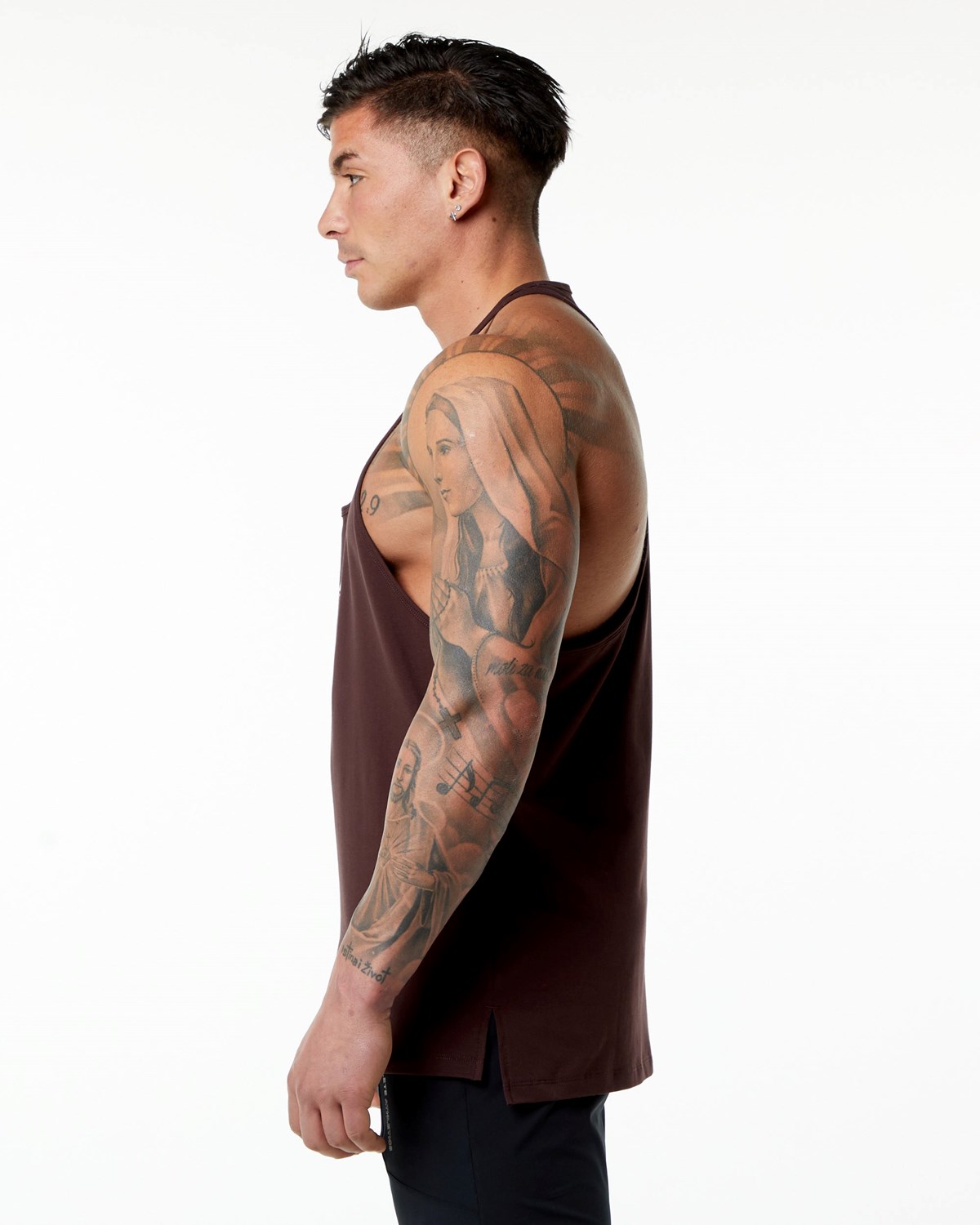 Alphalete Stepped Hem Stringer Bordeaux | QJ6871930