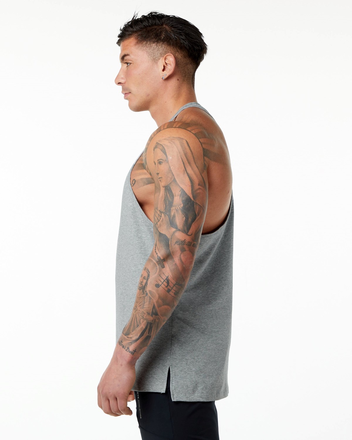 Alphalete Stepped Hem Stringer Grau | PS9836271