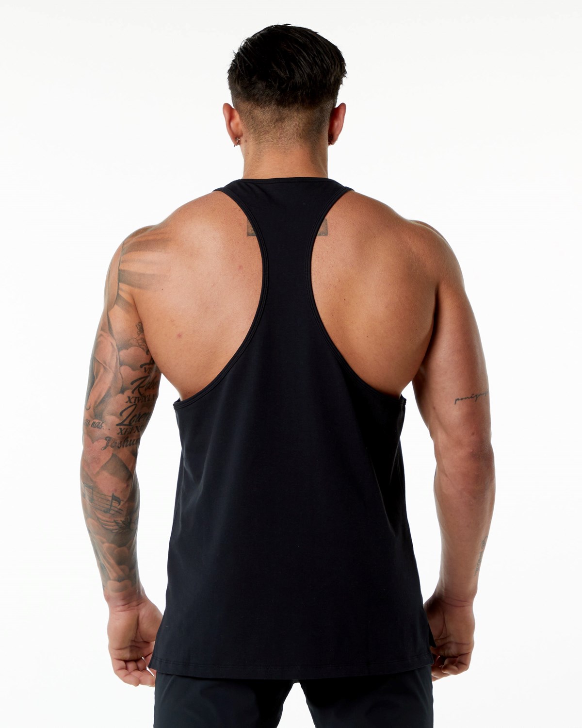 Alphalete Stepped Hem Stringer Schwarz | IA2985361